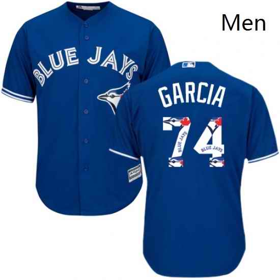 Mens Majestic Toronto Blue Jays 74 Jaime Garcia Authentic Blue Team Logo Fashion MLB Jersey